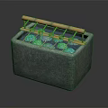 Stone Aquarium Fish Tank With Bamboo Rack And Colorful Interior Decorations