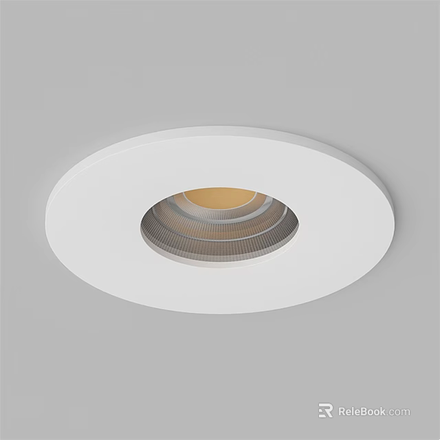 Modern Downlight Spotlight With White Frame And Warm Interior Lighting Design 3d model 