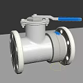 Industrial Stainless Steel Ball Valve with Blue Handle and Flange Connections