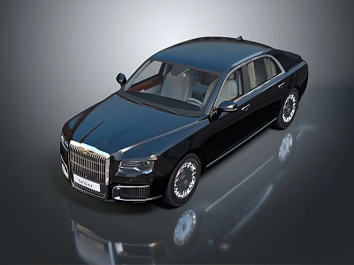 Luxury Black Car With Classic Design And Shiny Reflective Exterior Finish 3d model