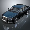 Luxury Black Car With Classic Design And Shiny Reflective Exterior Finish