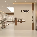 Modern Retail Showroom Interior With Logo Mannequin Dress Windows Plants And Lighting