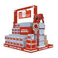Commercial Display Equipment Red Multi layer Shelf for Bottled Water Retail 3d model
