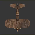 Handmade Wooden Biplane Model Showcasing Classic Aviation Craft Design
