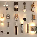 Various Modern Wall Lamps With Assorted Wooden Metal Designs For Home Interior Lighting