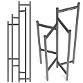 Metal Standing Clothes Hanger With Modern Frame And Multi Tier Design