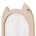 Sleek Modern Bathroom Mirror With LED Lighting And Slim Beige Frame Design 3d model