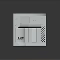 3D Rendered Corner Mechanical Device Model With Yellow Top And Silver Body Vents