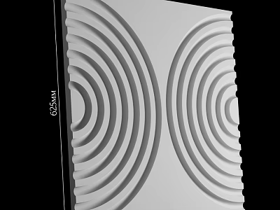 White Wall Interior With Concentric Circle Texture Decorative Panel Modern Design 3d model