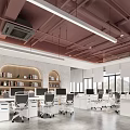 modern public office area public open office area 3d model