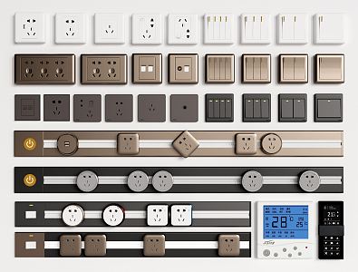 Modern Switch Socket Mobile Rail Socket 3d model