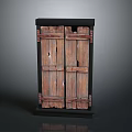 Vintage Wooden Double Doors With Metal Hinges And Dark Frame For Architectural Decoration And Design