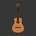 Classic Wooden Acoustic Guitar With Natural Wood Finish Smooth Body And Strings