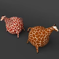 Cute Plump Inflatable Giraffe Decor With Red Brown White Patterns