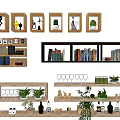 Modern Wall and Hanging Cabinets with Functional Storage and Decorative Designs 3d model