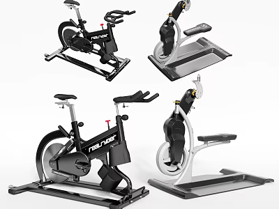 Fitness Equipment Including Spin Bikes And Leg Exercisers For Home Workout Use 3d model