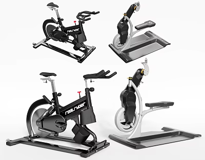 Fitness Equipment Including Spin Bikes And Leg Exercisers For Home Workout Use 3d model