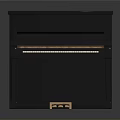 Black Upright Piano With Shiny Surface Classic Design And White Keys