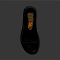 Black Leather Ankle Boots With Thick Sole And Orange Inner Lining For Daily Use