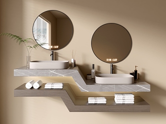 Modern Bathroom Cabinet Bathroom Basin Bathroom Ornaments 3d model