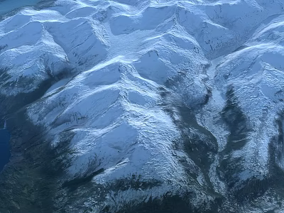 Stunning Garden Landscape Featuring Snowy Mountain Views And Natural Beauty 3d model