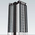 Modern High Rise Residential Building With Regular Window Layout And Contemporary Elevation Design 3d model