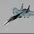 Military Fighter Jet Blue Green Camouflage Sleek Design with Mounted Missiles on Dark Reflective Background