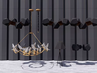 Modern lamp combination chandelier 3d model