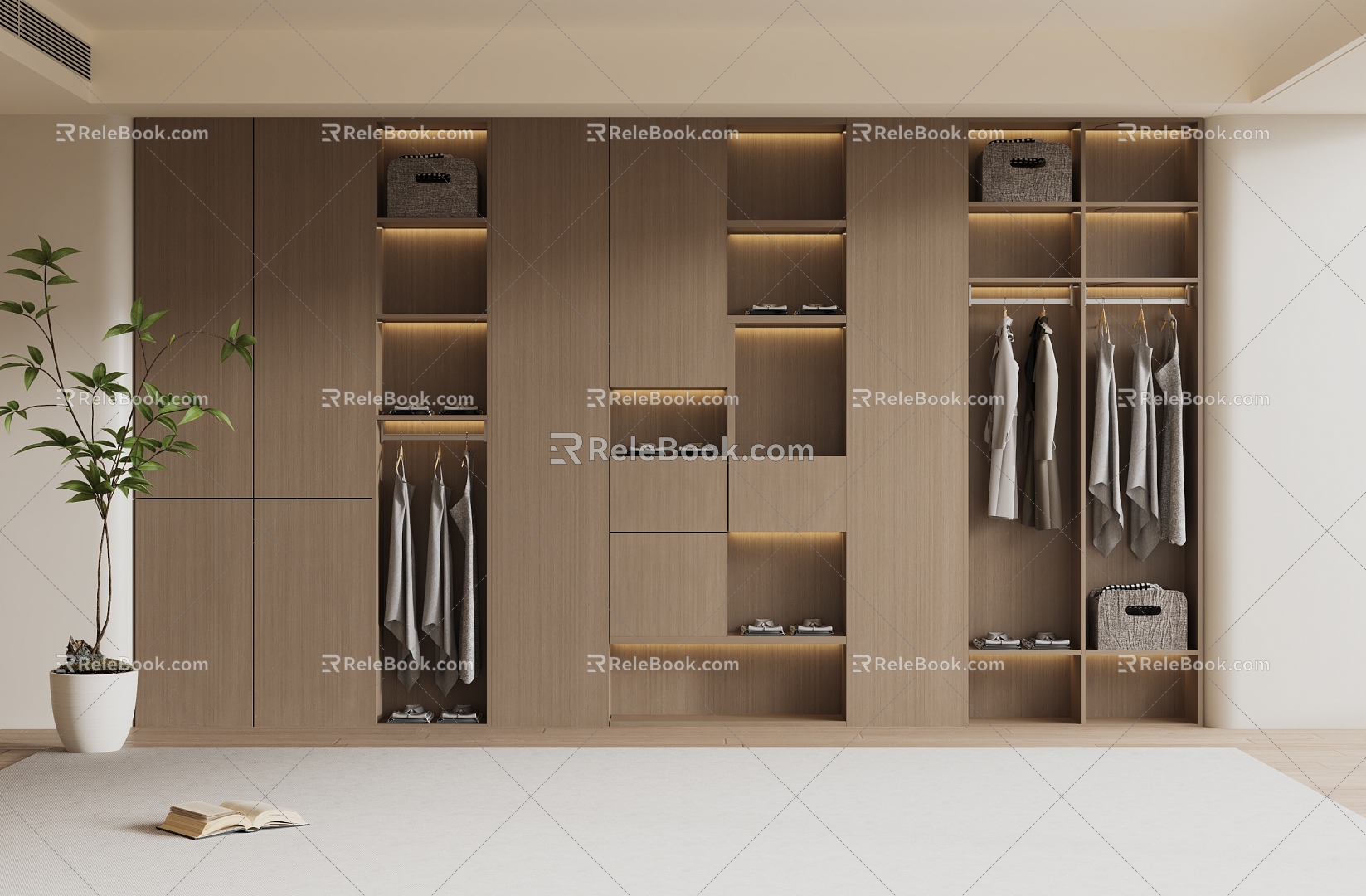 Modern Wardrobe Modern Light Luxury Wardrobe Modern Bedroom Wardrobe Cloakroom Wardrobe Finished Wardrobe 3d model