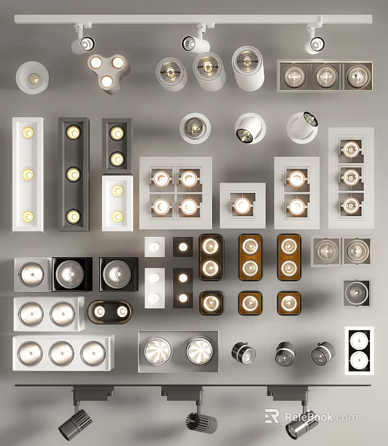 Modern Various Styles Of Downlights And Spotlights For Interior Lighting Solutions 3d model 