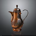 Vintage Copper Teapot With Intricate Decorative Patterns Traditional Design And Elegant Craftsmanship