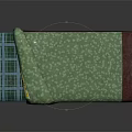 Patterned Mattress With Green Bed Sheet Blue Plaid Head Section And Purple Edge Design