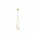 Modern Three Chandeliers With Gold Frame Black Hanging Cords And White Spherical Lamps