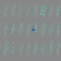 Golden Crop Leaves and Wheat Patterns on Blue Background for Decorative Design
