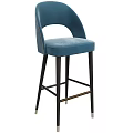 Modern Blue Bar Stools With Curved Backrest And Dark Metal Legs 3d model