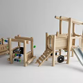 Wooden Playground Equipment With Slide Climbing Structure And Swings For Kids Outdoor Use