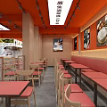 Wen Apo Restaurant Clean Hygienic Space With Delicious Food Display Shelves And Refrigerator