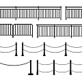 Different Types of Fence Designs Including Metal Railings and Chain Barriers
