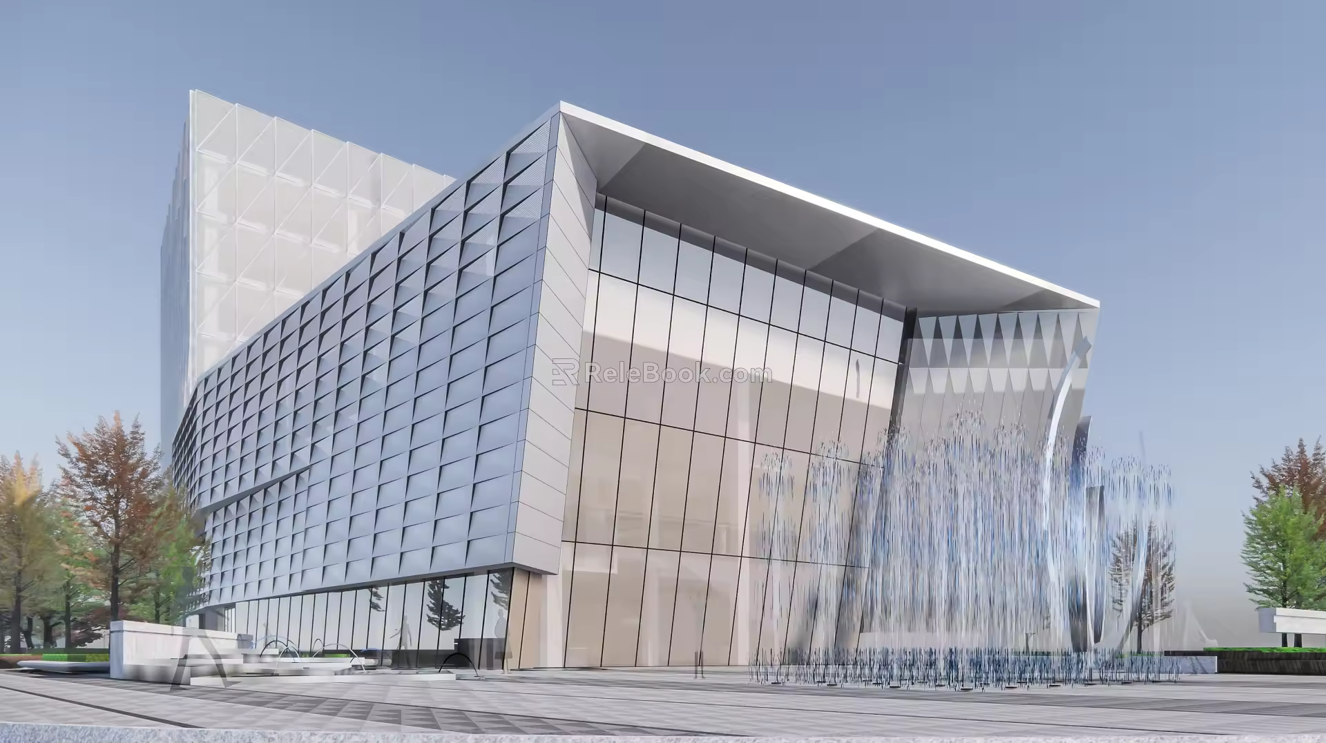 Modern Sales Office Building Simple Multi-storey Office Building Commercial Building Sales Department Club 3d model