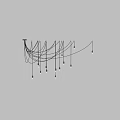 Stylish Modern Pendant Light Fixture With Hanging Black Wires And Multiple Bulbs