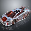 Modified Car With Metallic Body Rusted Parts And Unique Roof Structures