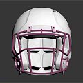 White Football Helmet With Pink Facemask And Stylish Side Logo Detail Design
