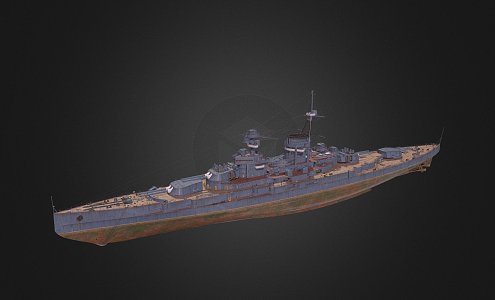 Warship Destroyer Weapon Ship Cruiser Ship 7 3d model