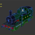 Green Steam Train Locomotive With Black Chimney Red Base And GTR Number 169