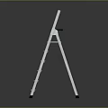 Silver Aluminum Step Ladder With Non Slip Feet And Modern Design