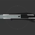 Sturdy Utility Knife With Black Handle Metal Blade Serrated Edge And Non Slip Grip