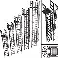 Modern Metal Spiral Staircase Design With Structural Elements And Variants 3d model