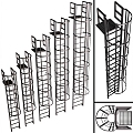 Fire Ladder Roof Ladder Escape 3d model