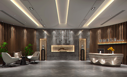 New Chinese Front Office Law Firm Hall 3d model