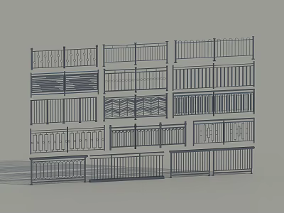 Various Fence Design Ideas With Different Rail Patterns And Structural Styles 3d model